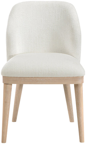 Meridian Furniture Valeo Linen Upholstered Dining Chair with Wood Frame for Modern and Transitional Interiors Cream Style B 88083Cream-C
