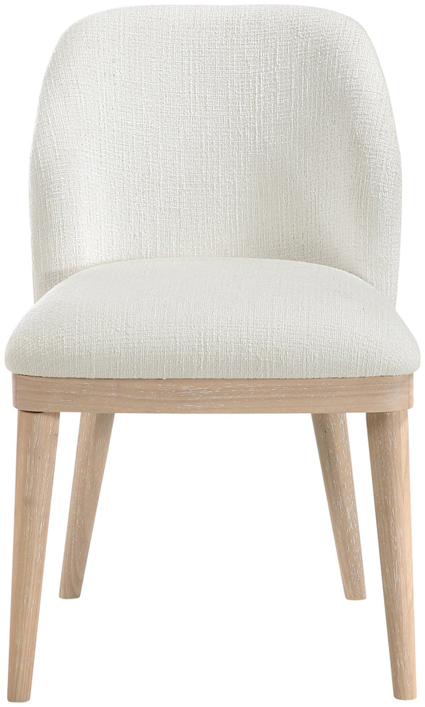 Meridian Furniture Valeo Linen Upholstered Dining Chair with Wood Frame for Modern and Transitional Interiors Cream Style B 88083Cream-C