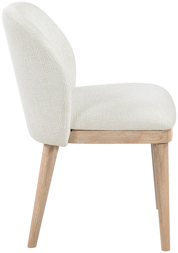 Meridian Furniture Valeo Linen Upholstered Dining Chair with Wood Frame for Modern and Transitional Interiors Cream Style B 88083Cream-C