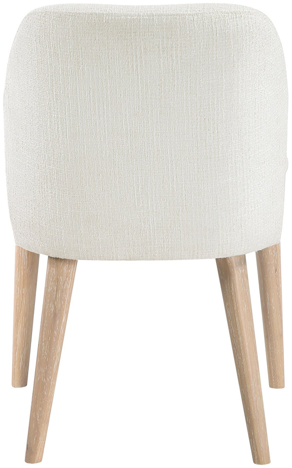 Meridian Furniture Valeo Linen Upholstered Dining Chair with Wood Frame for Modern and Transitional Interiors Cream Style B 88083Cream-C
