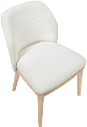 Meridian Furniture Valeo Linen Upholstered Dining Chair with Wood Frame for Modern and Transitional Interiors Cream Style B 88083Cream-C