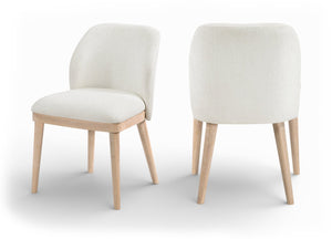 Meridian Furniture Valeo Linen Upholstered Dining Chair with Wood Frame for Modern and Transitional Interiors Cream Style B 88083Cream-C