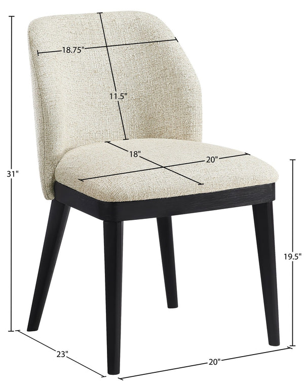 Meridian Furniture Valeo Linen Upholstered Dining Chair with Wood Frame for Modern and Transitional Interiors Beige Style C 88084Beige-C