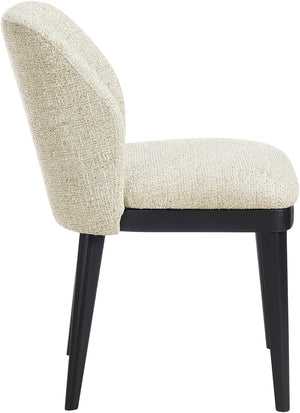 Meridian Furniture Valeo Linen Upholstered Dining Chair with Wood Frame for Modern and Transitional Interiors Beige Style C 88084Beige-C