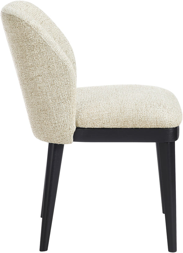 Meridian Furniture Valeo Linen Upholstered Dining Chair with Wood Frame for Modern and Transitional Interiors Beige Style C 88084Beige-C