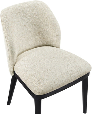Meridian Furniture Valeo Linen Upholstered Dining Chair with Wood Frame for Modern and Transitional Interiors Beige Style C 88084Beige-C