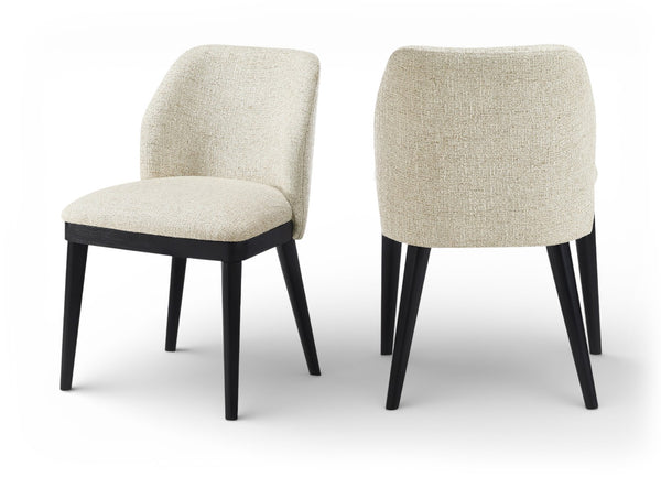 Meridian Furniture Valeo Linen Upholstered Dining Chair with Wood Frame for Modern and Transitional Interiors Beige Style C 88084Beige-C