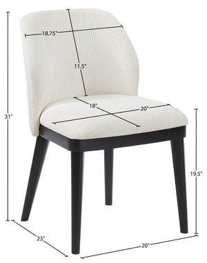 Meridian Furniture Valeo Linen Upholstered Dining Chair with Wood Frame for Modern and Transitional Interiors Cream Style C 88084Cream-C