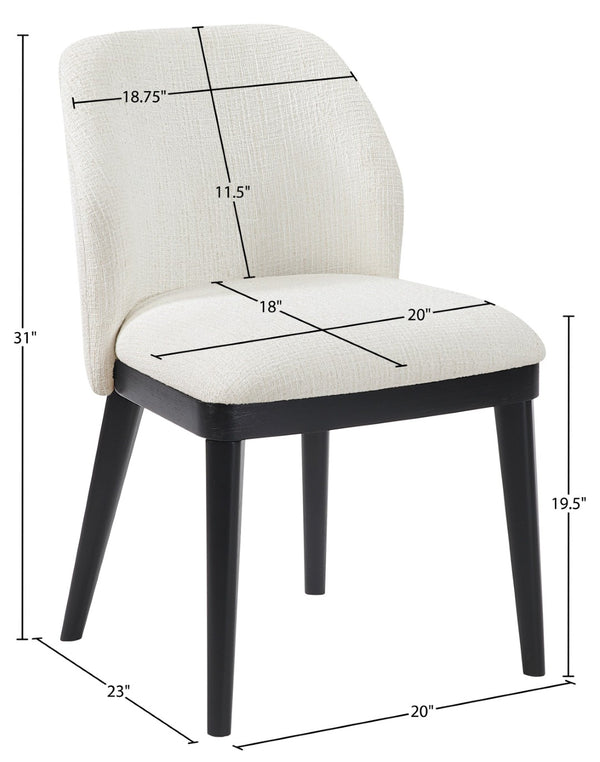 Meridian Furniture Valeo Linen Upholstered Dining Chair with Wood Frame for Modern and Transitional Interiors Cream Style C 88084Cream-C