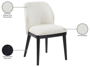 Meridian Furniture Valeo Linen Upholstered Dining Chair with Wood Frame for Modern and Transitional Interiors Cream Style C 88084Cream-C