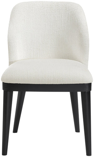 Meridian Furniture Valeo Linen Upholstered Dining Chair with Wood Frame for Modern and Transitional Interiors Cream Style C 88084Cream-C