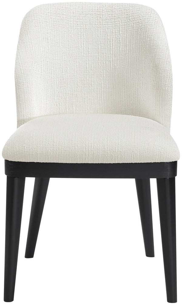 Meridian Furniture Valeo Linen Upholstered Dining Chair with Wood Frame for Modern and Transitional Interiors Cream Style C 88084Cream-C