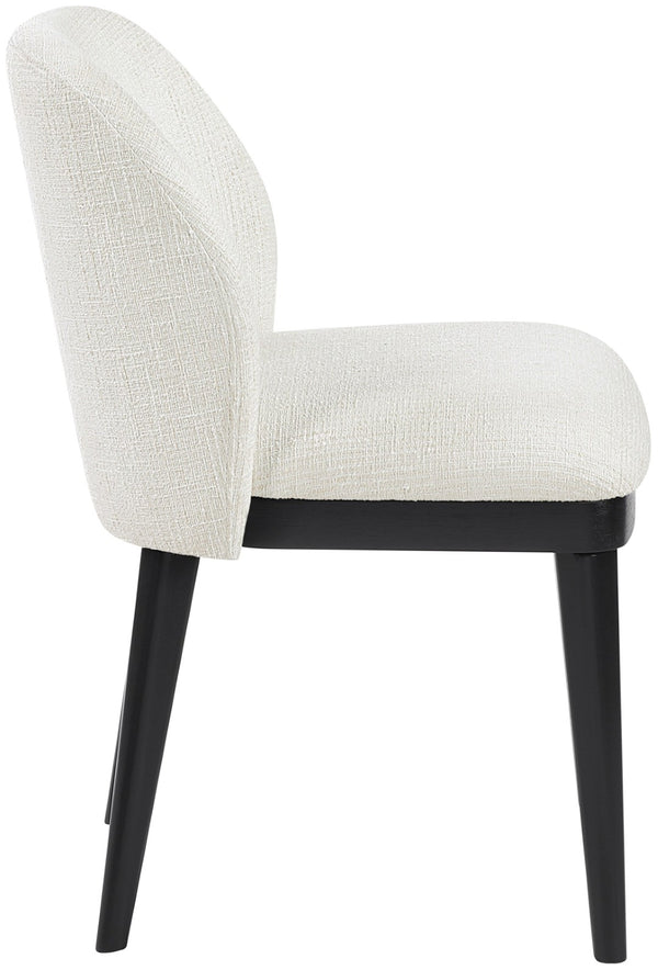 Meridian Furniture Valeo Linen Upholstered Dining Chair with Wood Frame for Modern and Transitional Interiors Cream Style C 88084Cream-C