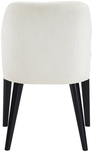 Meridian Furniture Valeo Linen Upholstered Dining Chair with Wood Frame for Modern and Transitional Interiors Cream Style C 88084Cream-C
