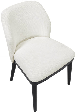 Meridian Furniture Valeo Linen Upholstered Dining Chair with Wood Frame for Modern and Transitional Interiors Cream Style C 88084Cream-C