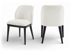Meridian Furniture Valeo Linen Upholstered Dining Chair with Wood Frame for Modern and Transitional Interiors Cream Style C 88084Cream-C