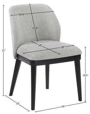 Meridian Furniture Valeo Linen Upholstered Dining Chair with Wood Frame for Modern and Transitional Interiors Grey Style C 88084Grey-C