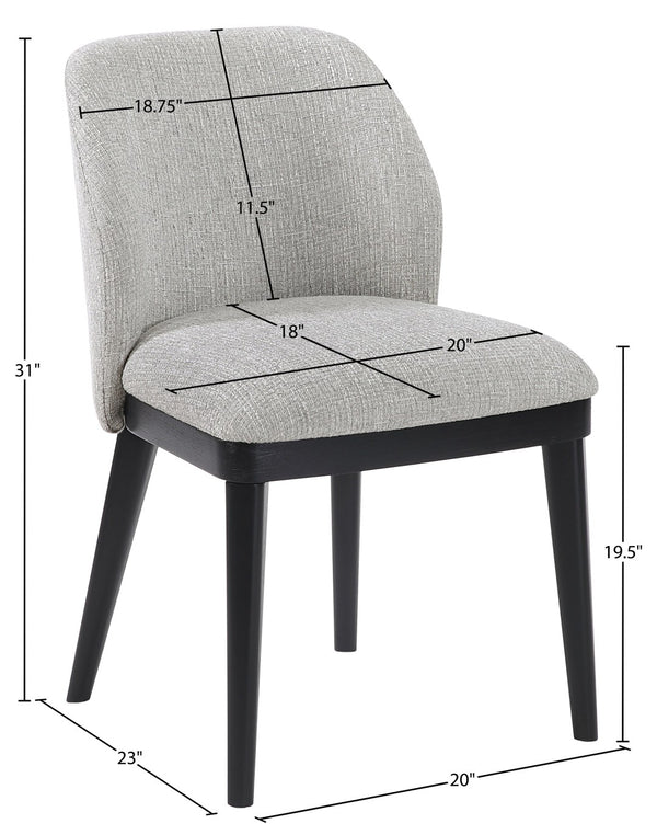 Meridian Furniture Valeo Linen Upholstered Dining Chair with Wood Frame for Modern and Transitional Interiors Grey Style C 88084Grey-C