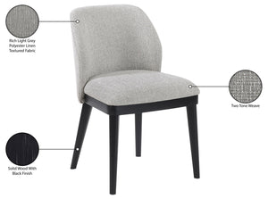 Meridian Furniture Valeo Linen Upholstered Dining Chair with Wood Frame for Modern and Transitional Interiors Grey Style C 88084Grey-C