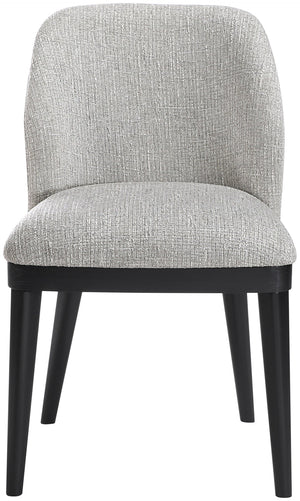 Meridian Furniture Valeo Linen Upholstered Dining Chair with Wood Frame for Modern and Transitional Interiors Grey Style C 88084Grey-C