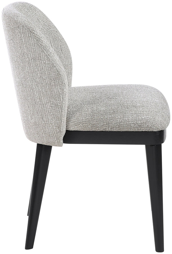 Meridian Furniture Valeo Linen Upholstered Dining Chair with Wood Frame for Modern and Transitional Interiors Grey Style C 88084Grey-C