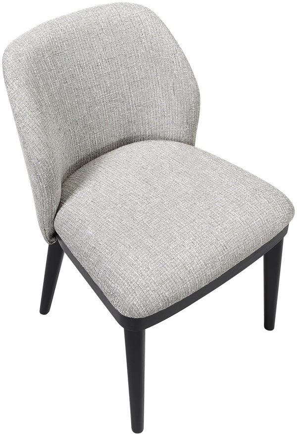 Meridian Furniture Valeo Linen Upholstered Dining Chair with Wood Frame for Modern and Transitional Interiors Grey Style C 88084Grey-C