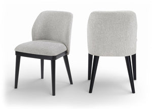 Meridian Furniture Valeo Linen Upholstered Dining Chair with Wood Frame for Modern and Transitional Interiors Grey Style C 88084Grey-C