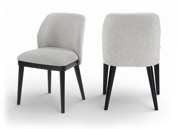 Meridian Furniture Valeo Linen Upholstered Dining Chair with Wood Frame for Modern and Transitional Interiors Grey Style C 88084Grey-C