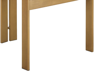 Meridian Furniture Aurum Cream Linen Upholstered Dining Chair with Sculptural Brushed Brass Iron Frame 88088Cream-C