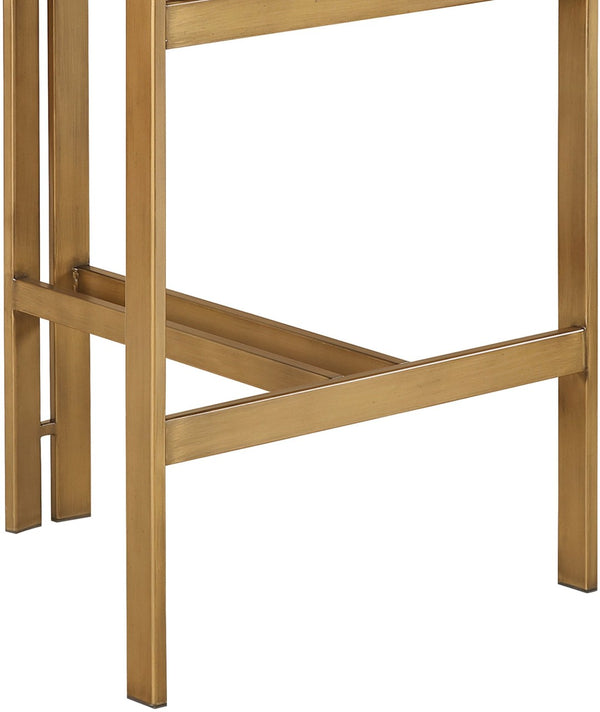 Meridian Furniture Aurum Beige Upholstered Counter Stool with Brushed Brass Frame for Kitchen Islands 88089Beige-C