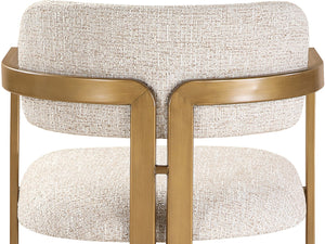 Meridian Furniture Aurum Beige Upholstered Counter Stool with Brushed Brass Frame for Kitchen Islands 88089Beige-C