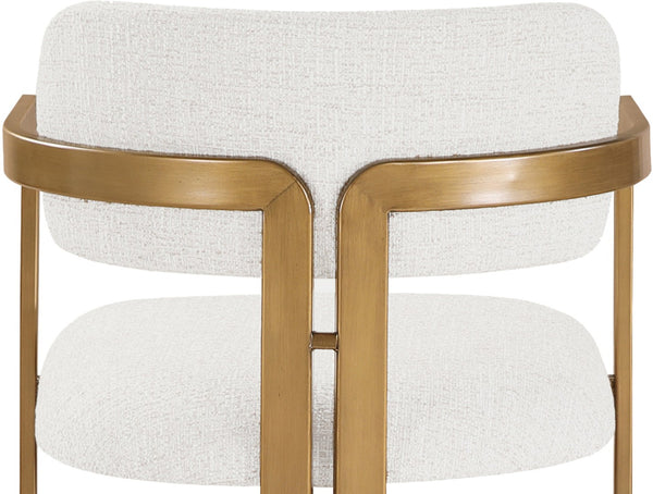 Meridian Furniture Aurum Cream Linen Seat Brushed Brass Frame Counter Stool for Kitchen Island 88089Cream-C