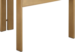 Meridian Furniture Aurum Beige Vegan Leather Dining Chair with Brushed Brass Frame Contemporary 88091Beige-C