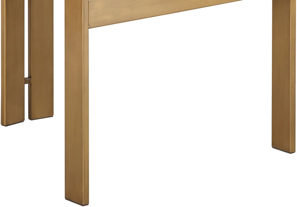 Meridian Furniture Aurum Sculptural Vegan Leather Dining Chair with Warm Brushed Brass Iron Frame 88091Black-C