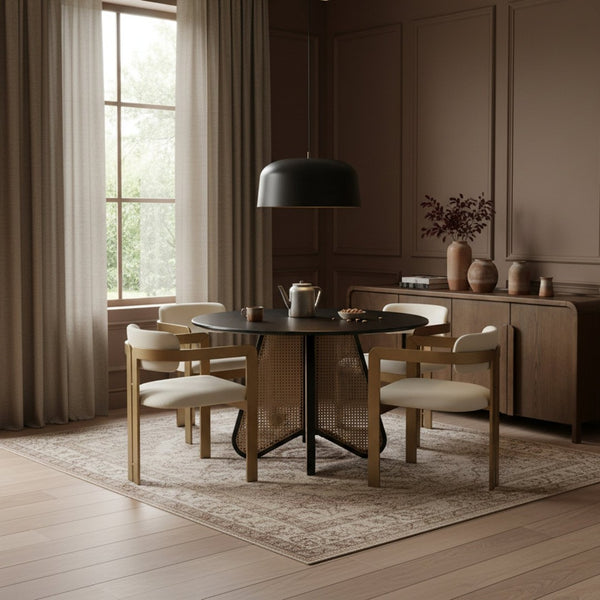 Meridian Furniture Aurum Vegan Leather Dining Chair with Brushed Brass Frame for Modern Interiors 88091Cream-C