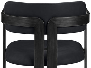 Meridian Furniture Aurum Vegan Leather Dining Chair with Sculptural Iron Frame for Modern Spaces 88093Black-C