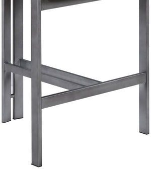Meridian Furniture Aurum Vegan Leather Counter Stool with Brushed Silver Frame for Kitchen Islands 88095Black-C
