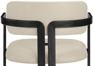 Meridian Furniture Aurum Beige Vegan Leather Counter Stool with Sculptural Graphite Iron Frame 88096Beige-C
