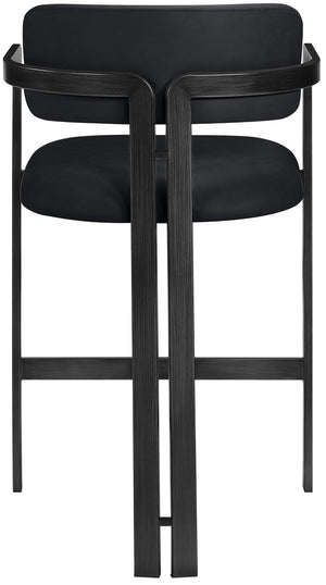Meridian Furniture Aurum Vegan Leather Counter Stool with Iron Frame for Kitchen Island Seating 88096Black-C