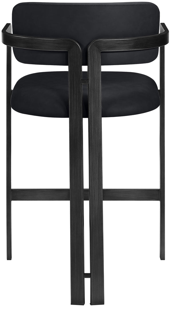 Meridian Furniture Aurum Vegan Leather Counter Stool with Iron Frame for Kitchen Island Seating 88096Black-C