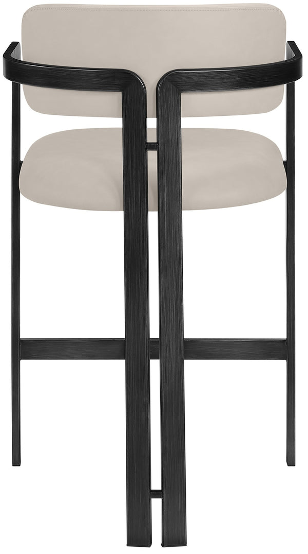 Meridian Furniture Aurum Vegan Leather Counter Stool with Iron Frame for Kitchen Island Bar 88096Taupe-C