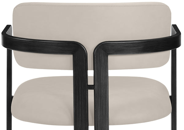 Meridian Furniture Aurum Vegan Leather Counter Stool with Iron Frame for Kitchen Island Bar 88096Taupe-C