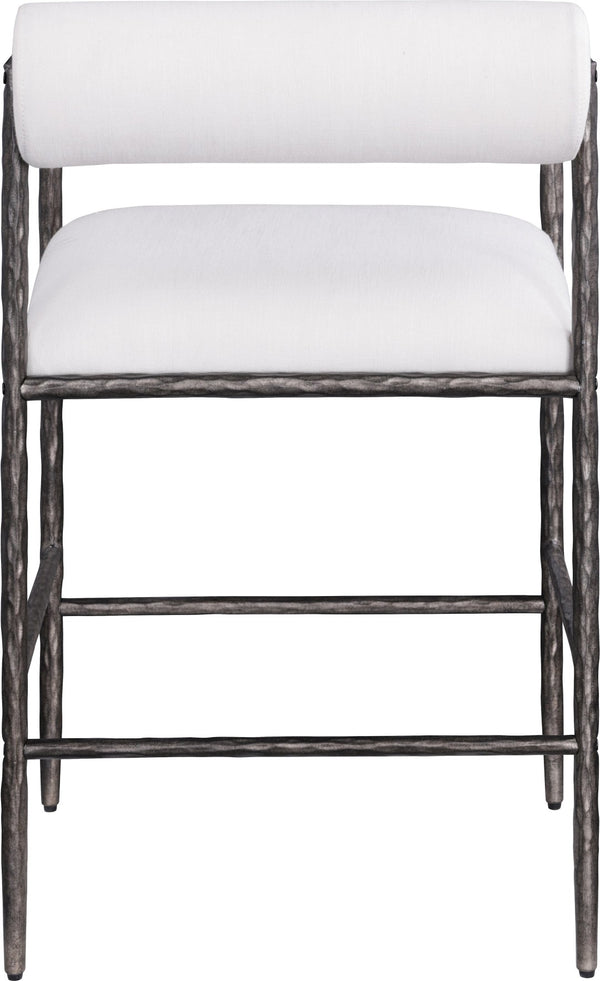Meridian Furniture Axis Upholstered Counter Stool with Iron Frame and Footrest for Kitchen Islands and Bars Cream Set A 88098Cream-C