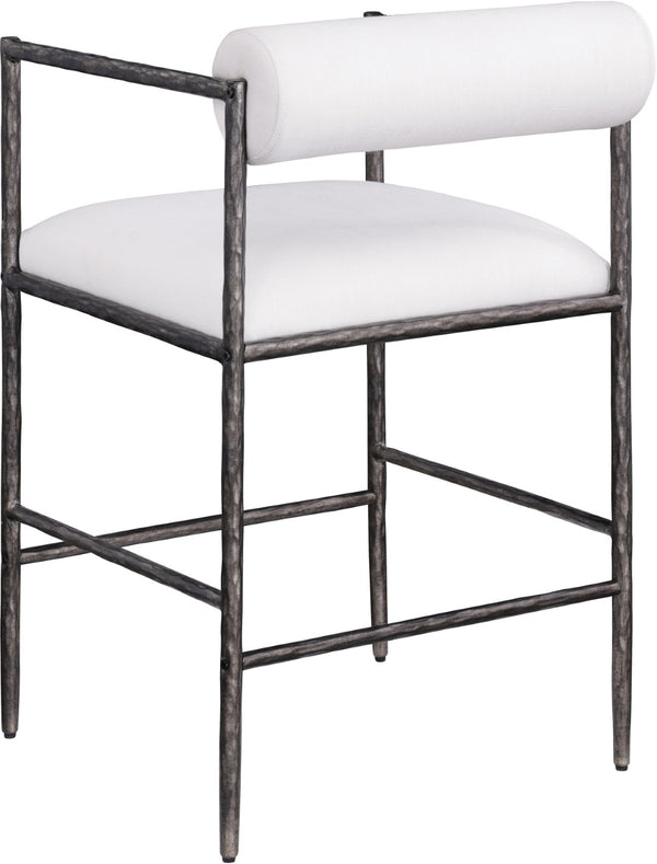 Meridian Furniture Axis Upholstered Counter Stool with Iron Frame and Footrest for Kitchen Islands and Bars Cream Set A 88098Cream-C