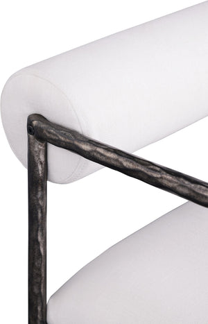 Meridian Furniture Axis Upholstered Counter Stool with Iron Frame and Footrest for Kitchen Islands and Bars Cream Set A 88098Cream-C