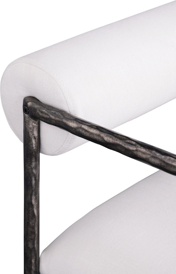 Meridian Furniture Axis Upholstered Counter Stool with Iron Frame and Footrest for Kitchen Islands and Bars Cream Set A 88098Cream-C