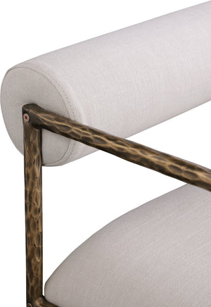 Meridian Furniture Axis Upholstered Counter Stool with Iron Frame and Footrest for Kitchen Islands and Bars Beige Set B 88099Beige-C