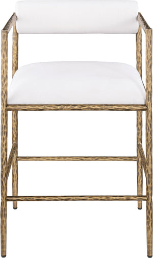 Meridian Furniture Axis Upholstered Counter Stool with Iron Frame and Footrest for Kitchen Islands and Bars Cream Set B 88099Cream-C