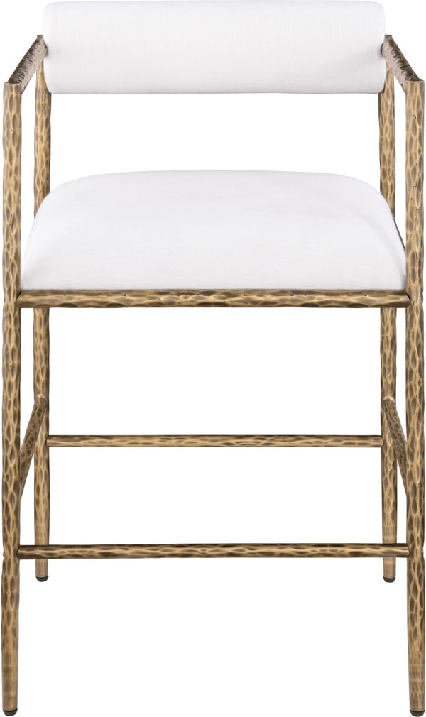 Meridian Furniture Axis Upholstered Counter Stool with Iron Frame and Footrest for Kitchen Islands and Bars Cream Set B 88099Cream-C