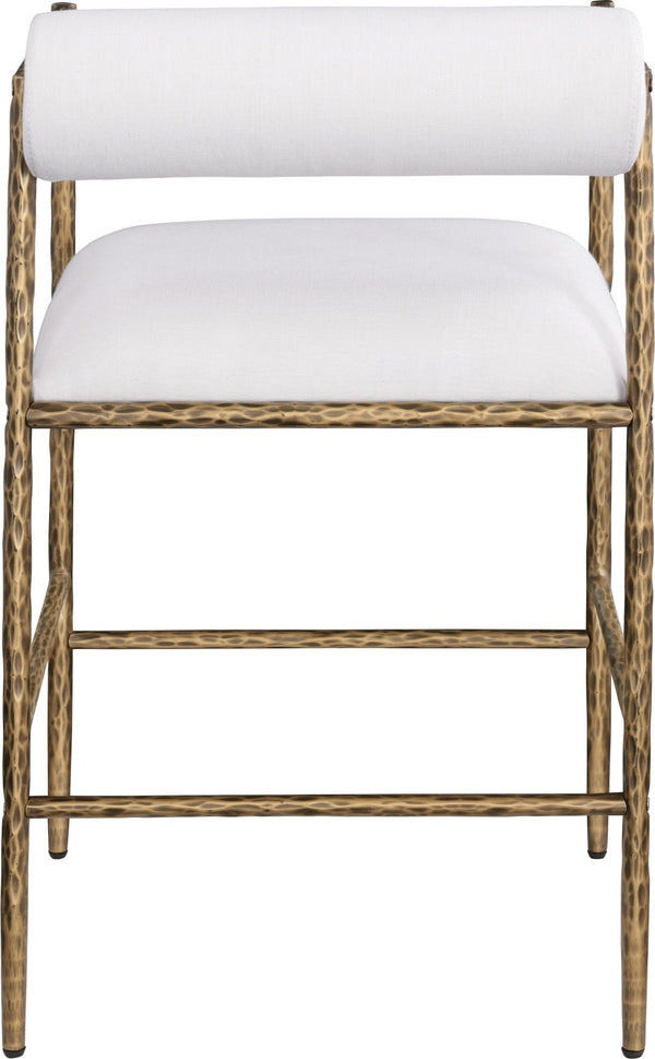 Meridian Furniture Axis Upholstered Counter Stool with Iron Frame and Footrest for Kitchen Islands and Bars Cream Set B 88099Cream-C